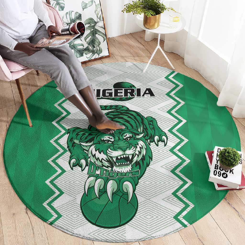 Afro Basketball Nigeria Round Carpet Go Champions DTigers LT15