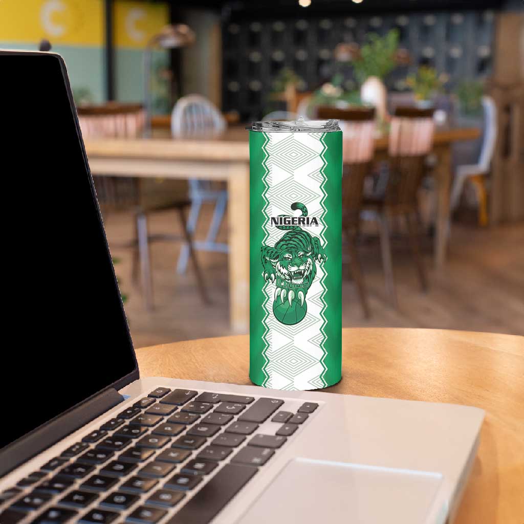 Afro Basketball Custom Nigeria Skinny Tumbler Go Champions DTigers LT15