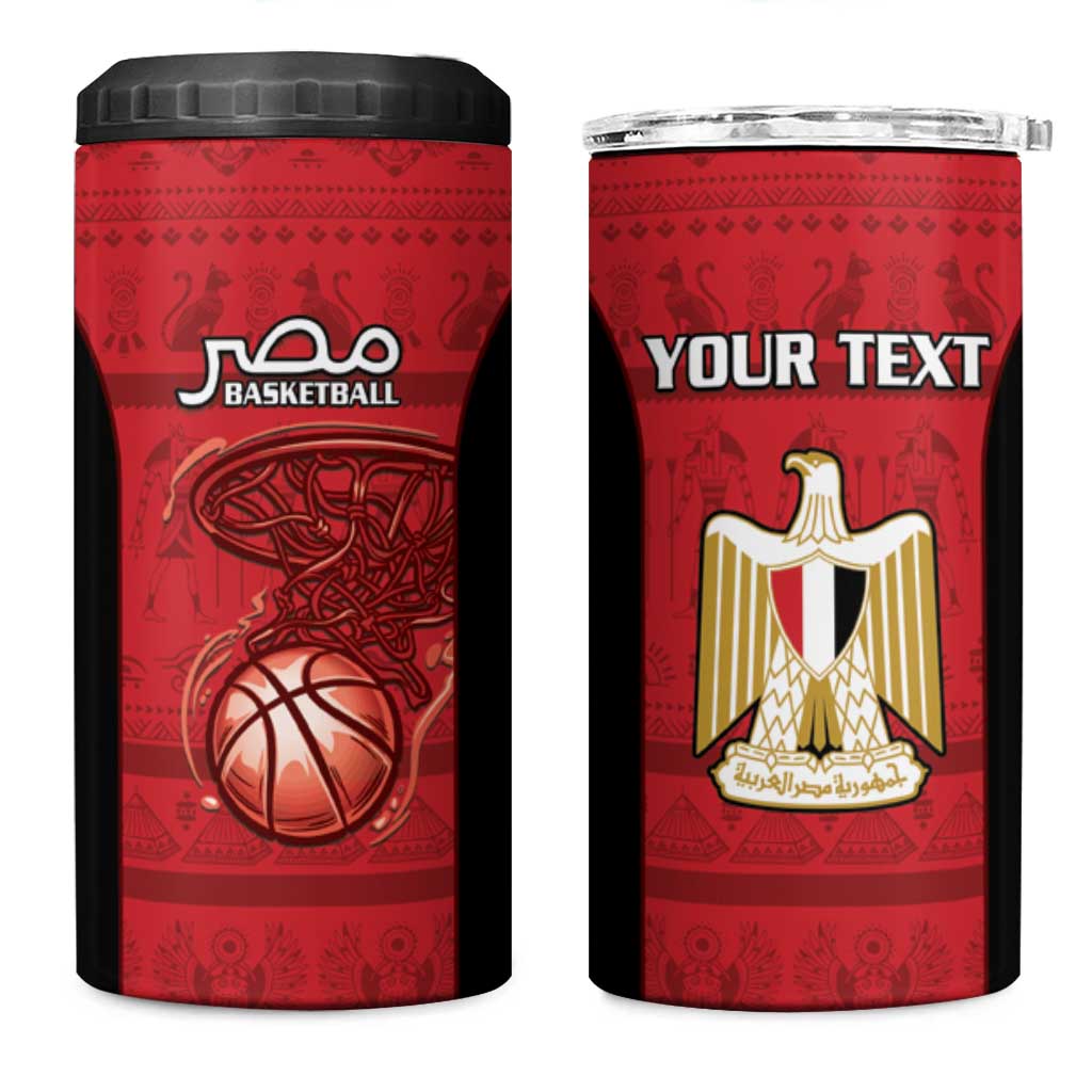 Afro Basketball Custom Egypt 4 in 1 Can Cooler Tumbler Come On Pharaohs LT15