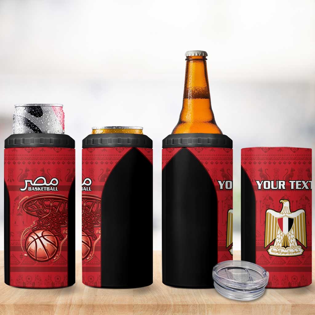 Afro Basketball Custom Egypt 4 in 1 Can Cooler Tumbler Come On Pharaohs LT15