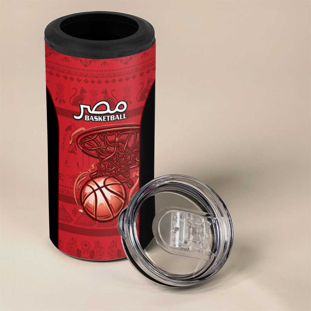 Afro Basketball Custom Egypt 4 in 1 Can Cooler Tumbler Come On Pharaohs LT15