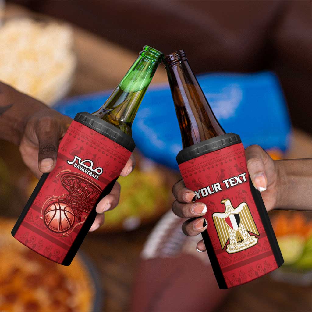 Afro Basketball Custom Egypt 4 in 1 Can Cooler Tumbler Come On Pharaohs LT15