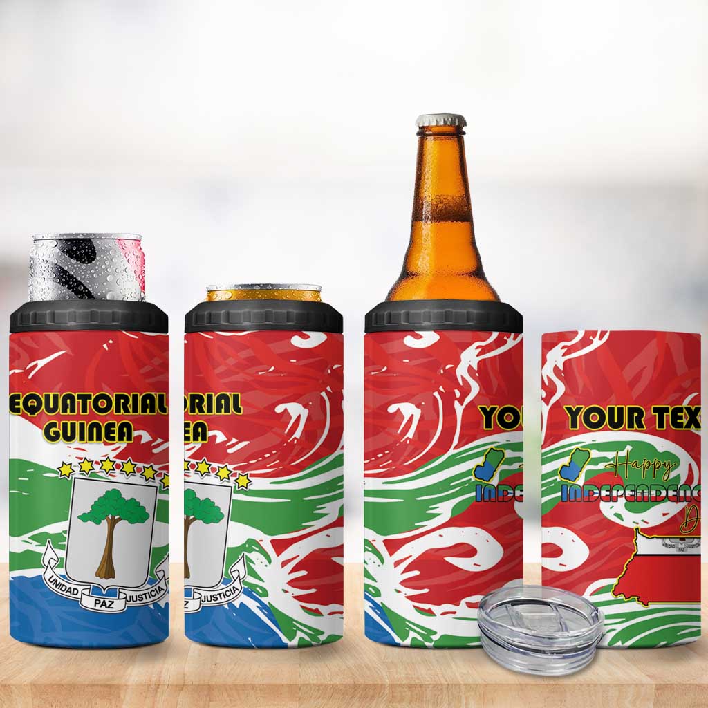 Equatorial Guinea Personalized 4 in 1 Can Cooler Tumbler Happy Independence Day LT15