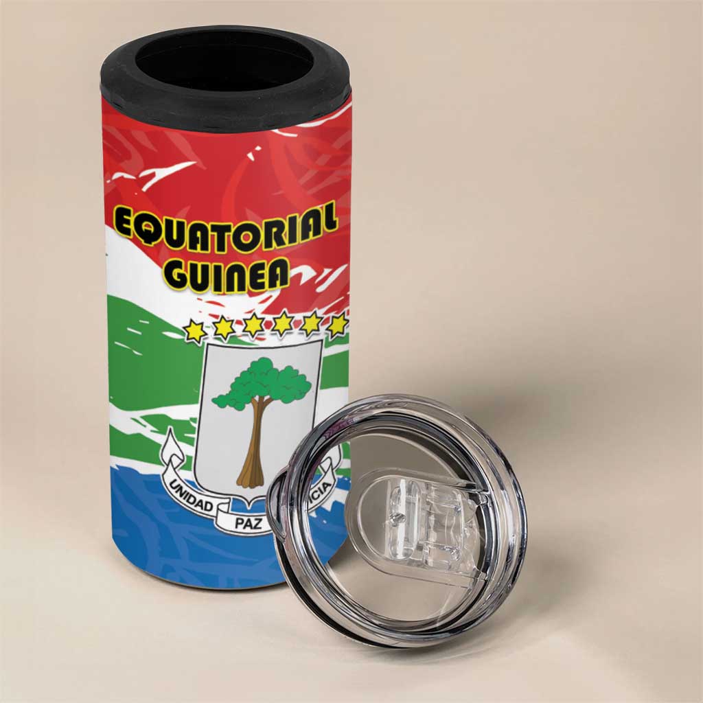Equatorial Guinea Personalized 4 in 1 Can Cooler Tumbler Happy Independence Day LT15