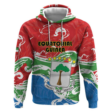 Personalized Equatorial Guinea Independence Day Hoodie Coat Of Arms With Map LT15