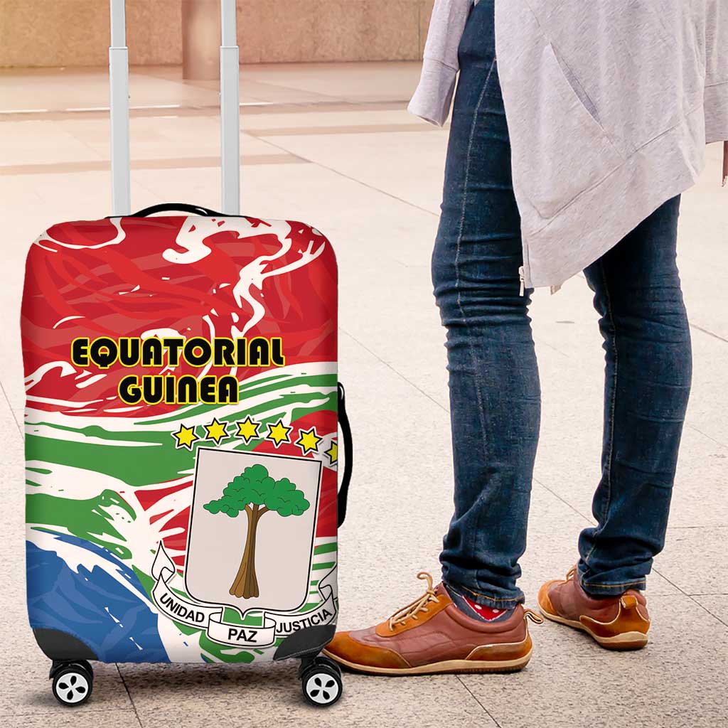Equatorial Guinea Independence Day Luggage Cover Coat Of Arms With Map LT15