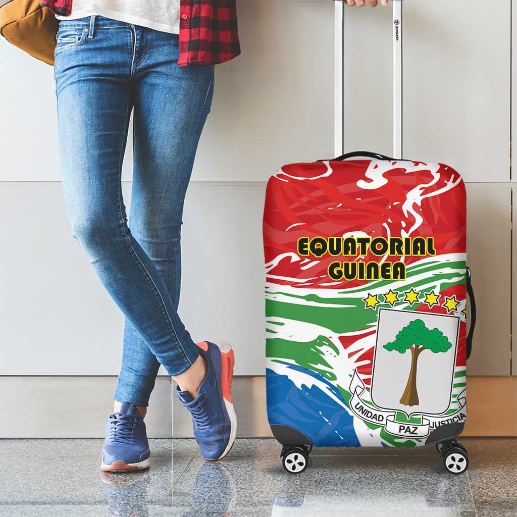 Equatorial Guinea Independence Day Luggage Cover Coat Of Arms With Map LT15