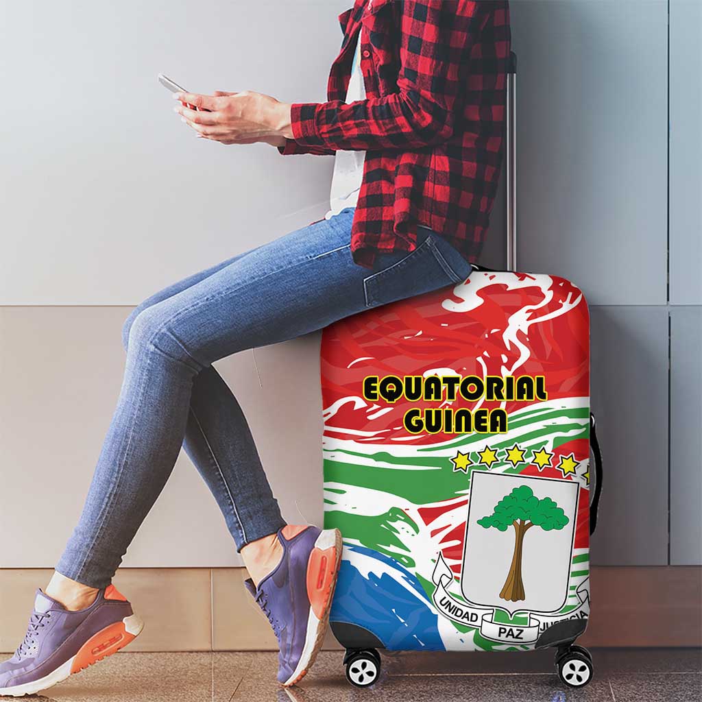 Equatorial Guinea Independence Day Luggage Cover Coat Of Arms With Map LT15