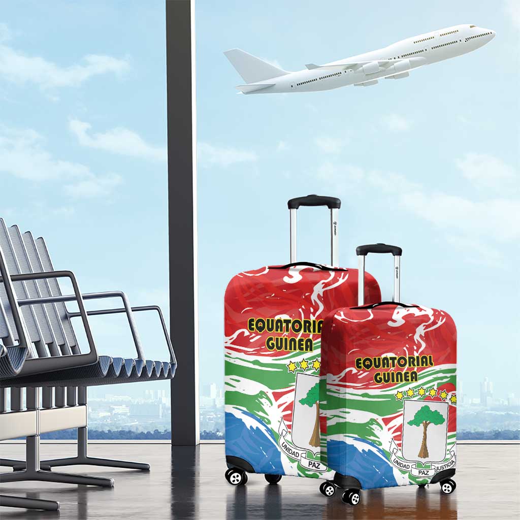 Equatorial Guinea Independence Day Luggage Cover Coat Of Arms With Map LT15