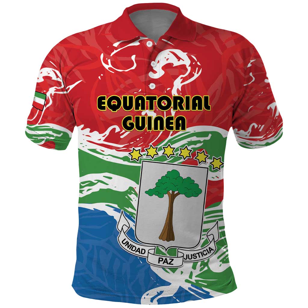 Personalized Equatorial Guinea Independence Day Polo Shirt Coat Of Arms With Map LT15