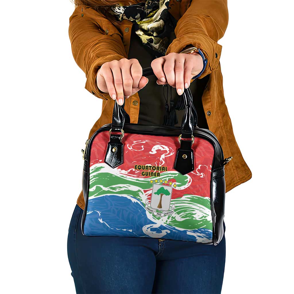 Equatorial Guinea Independence Day Shoulder Handbag Coat Of Arms With Map LT15