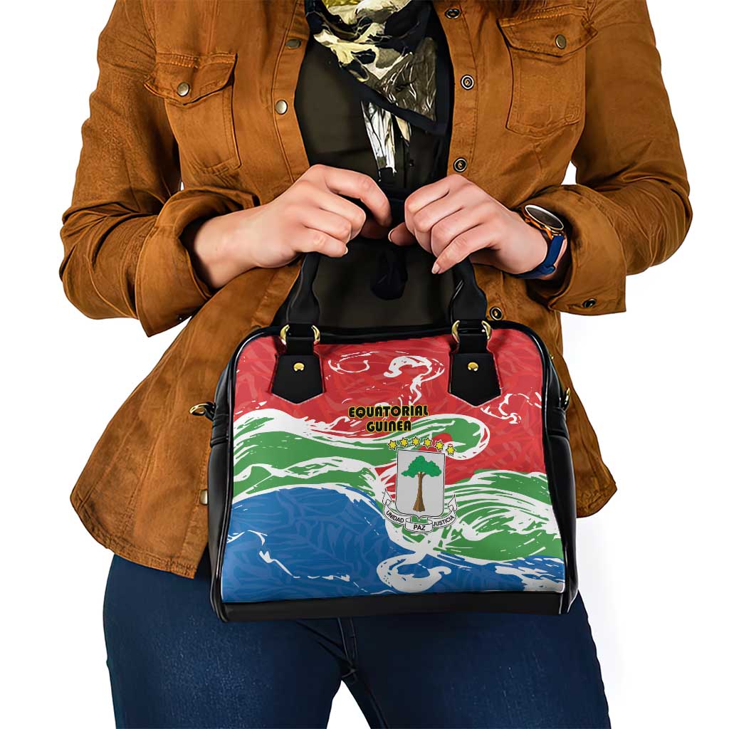 Equatorial Guinea Independence Day Shoulder Handbag Coat Of Arms With Map LT15