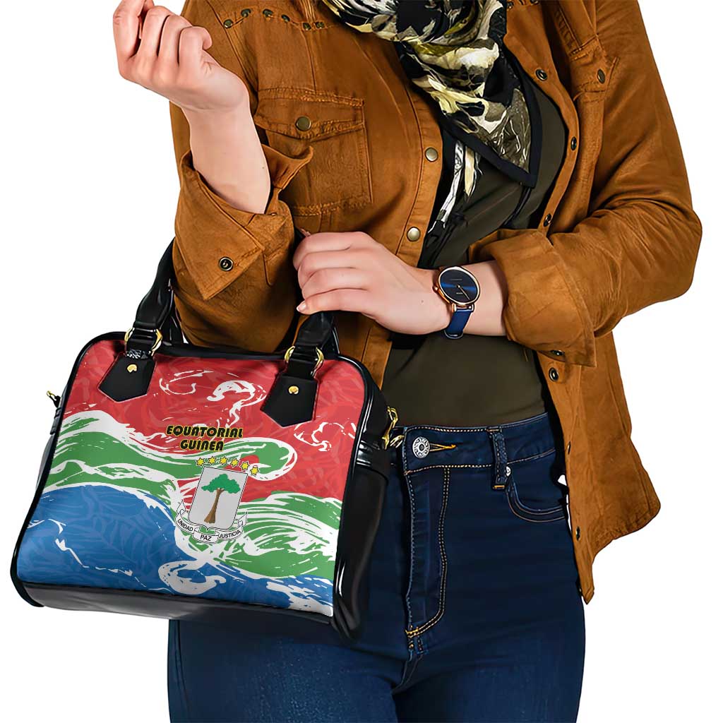 Equatorial Guinea Independence Day Shoulder Handbag Coat Of Arms With Map LT15