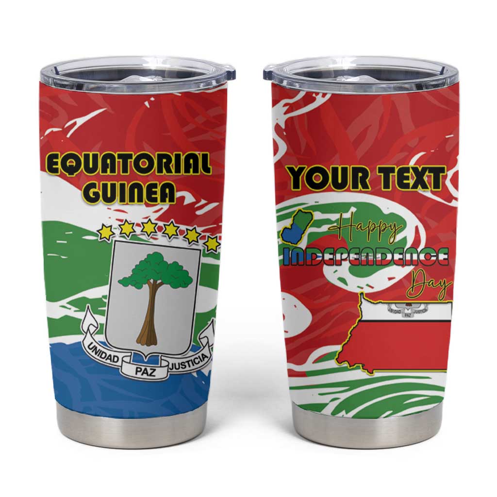 Equatorial Guinea Personalized Tumbler Cup Happy Independence Day LT15