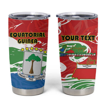 Equatorial Guinea Personalized Tumbler Cup Happy Independence Day LT15