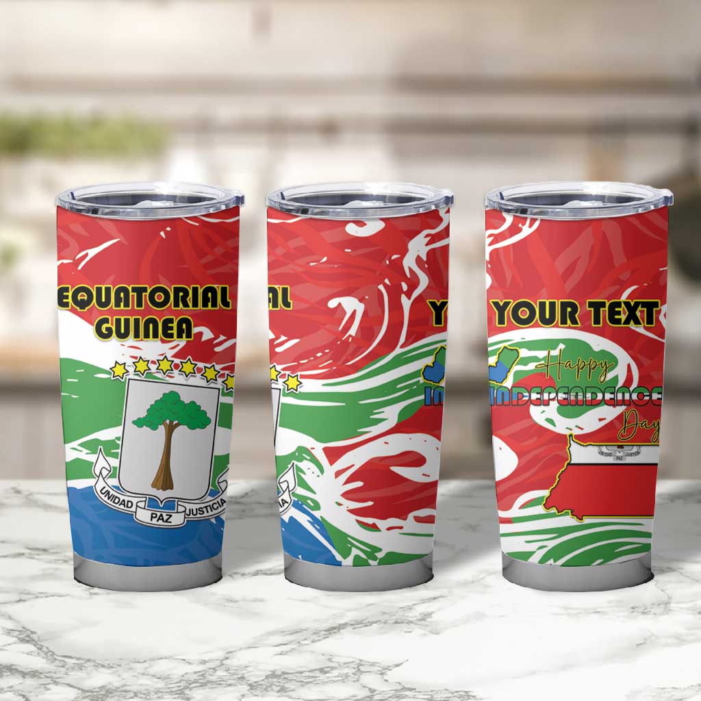 Equatorial Guinea Personalized Tumbler Cup Happy Independence Day LT15
