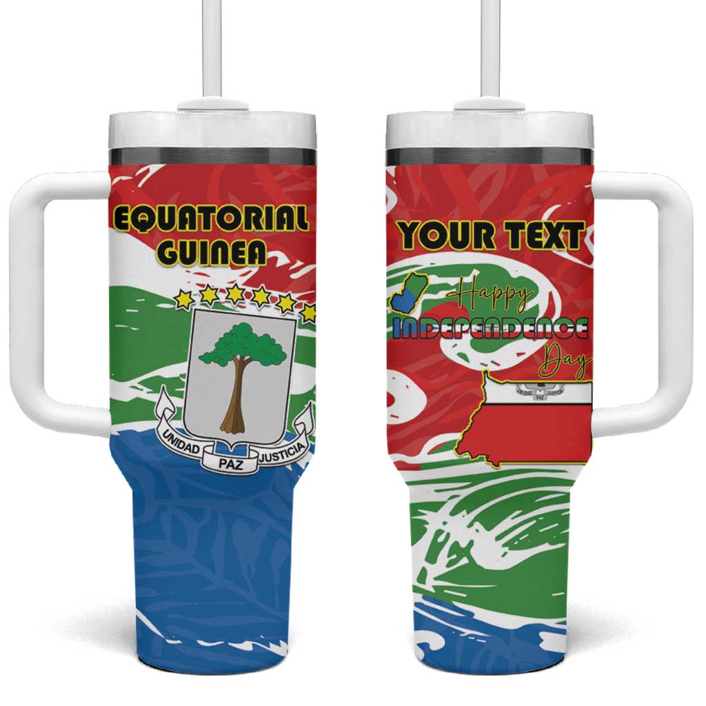 Equatorial Guinea Personalized Tumbler With Handle Happy Independence Day LT15