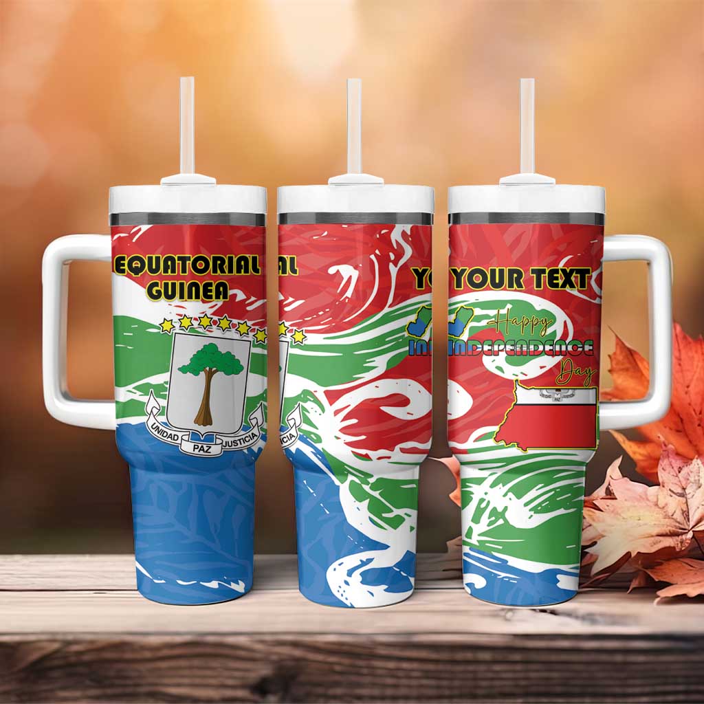 Equatorial Guinea Personalized Tumbler With Handle Happy Independence Day LT15