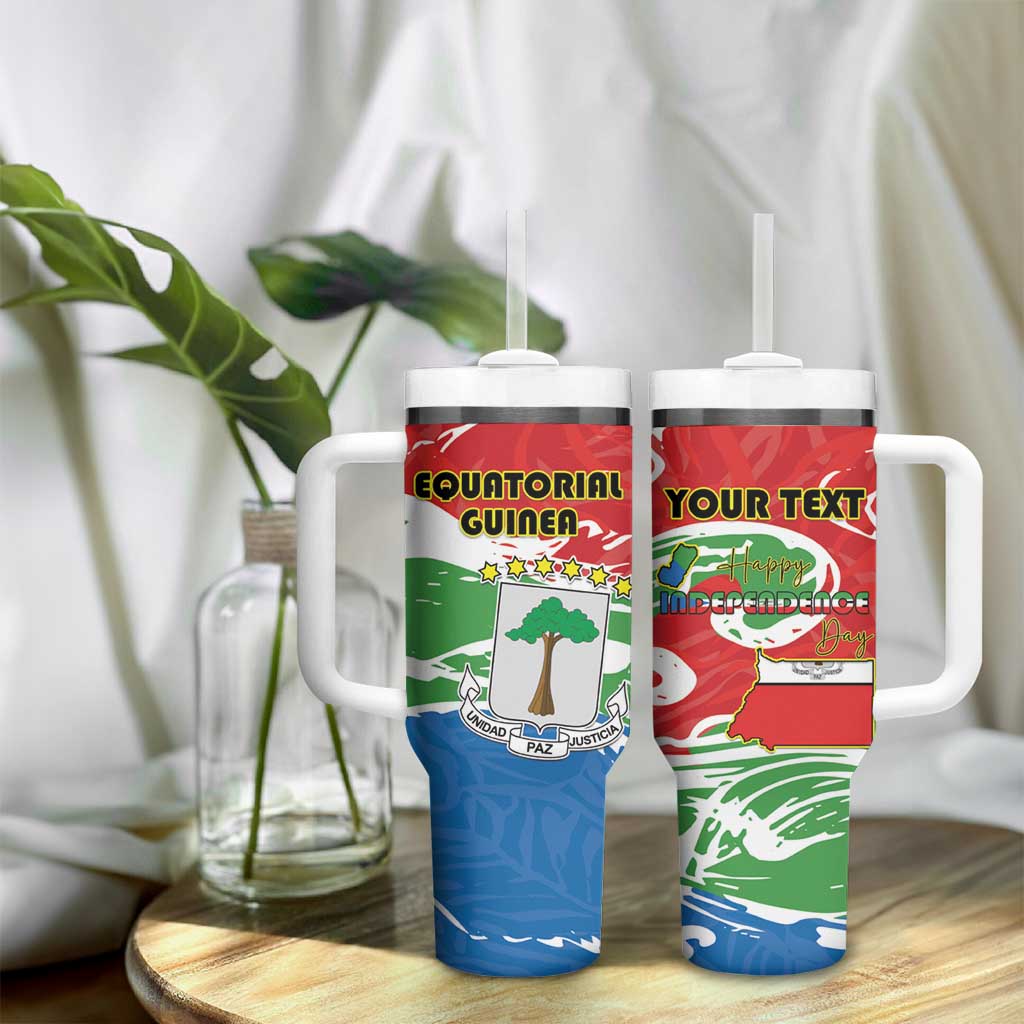 Equatorial Guinea Personalized Tumbler With Handle Happy Independence Day LT15