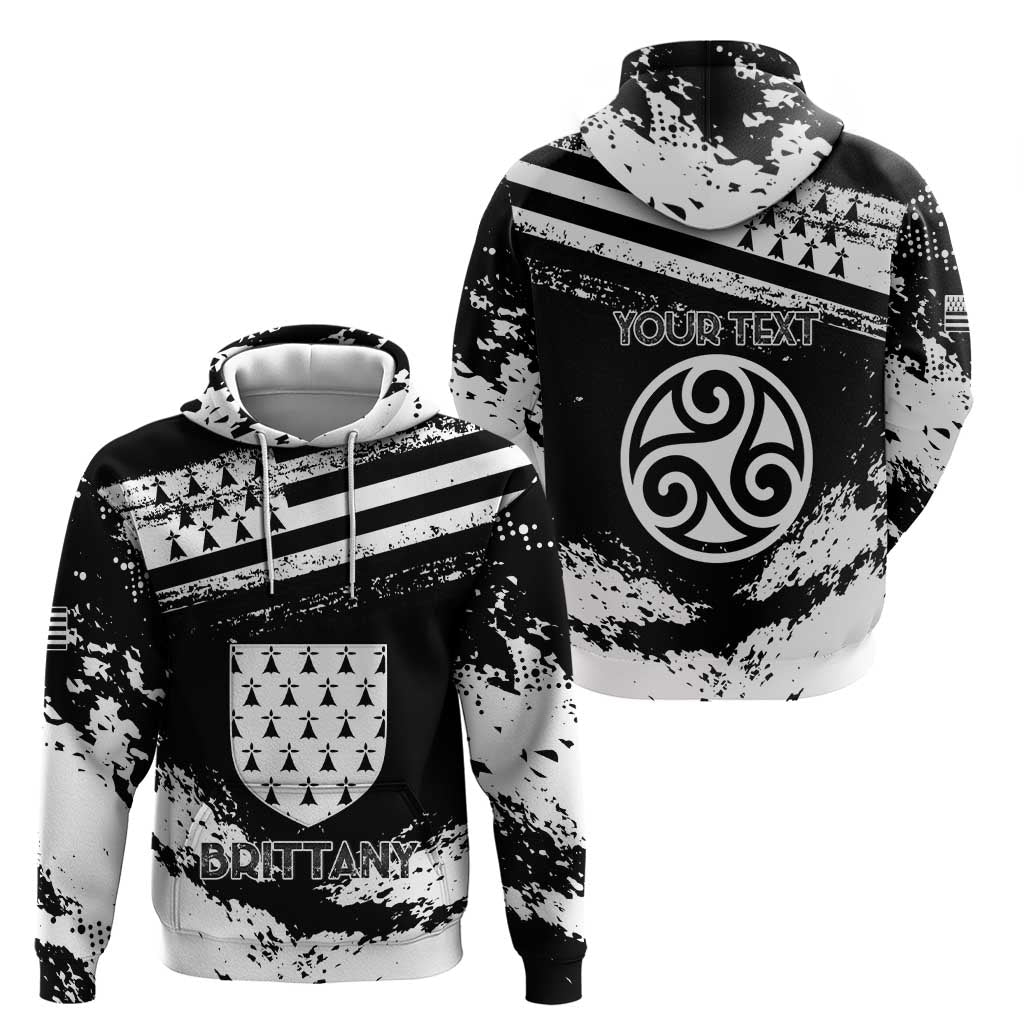 Personalized Brittany Hoodie Coat Of Arms With Triskelion - Grunge Style LT15