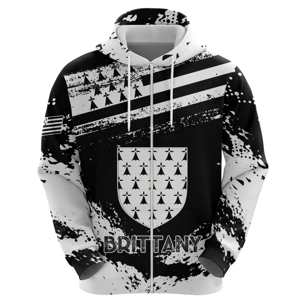 Personalized Brittany Hoodie Coat Of Arms With Triskelion - Grunge Style LT15