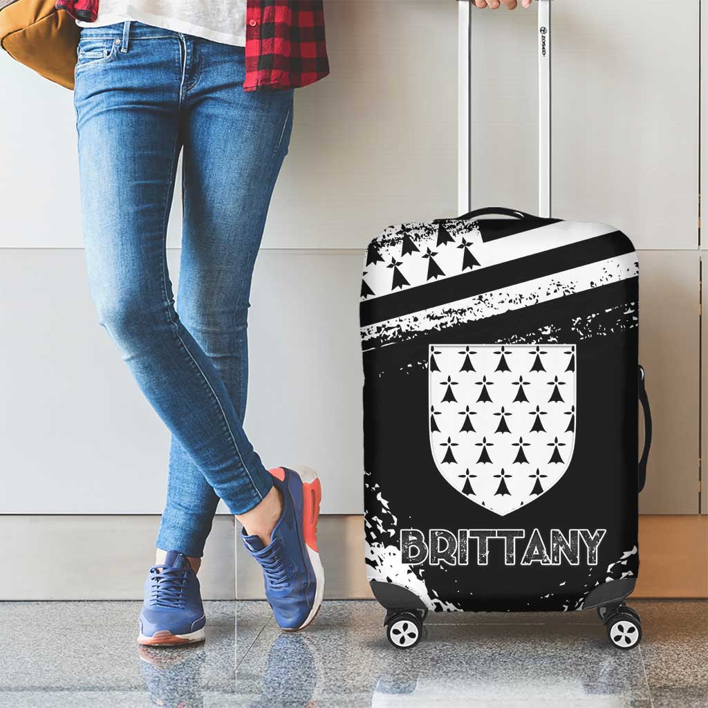 Brittany Luggage Cover Coat Of Arms With Triskelion - Grunge Style LT15
