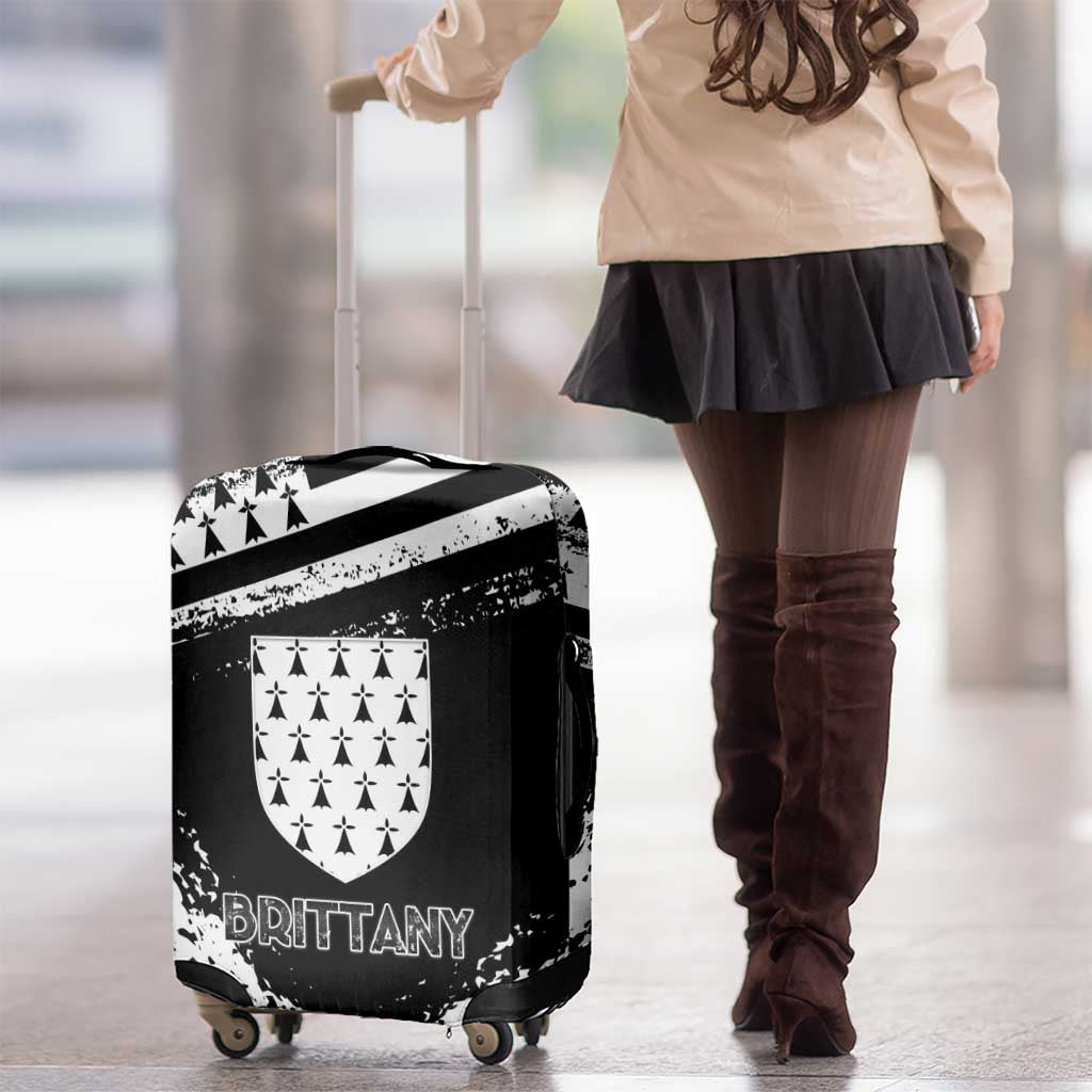 Brittany Luggage Cover Coat Of Arms With Triskelion - Grunge Style LT15