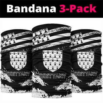 Brittany Neck Gaiter Coat Of Arms With Triskelion - Grunge Style LT15