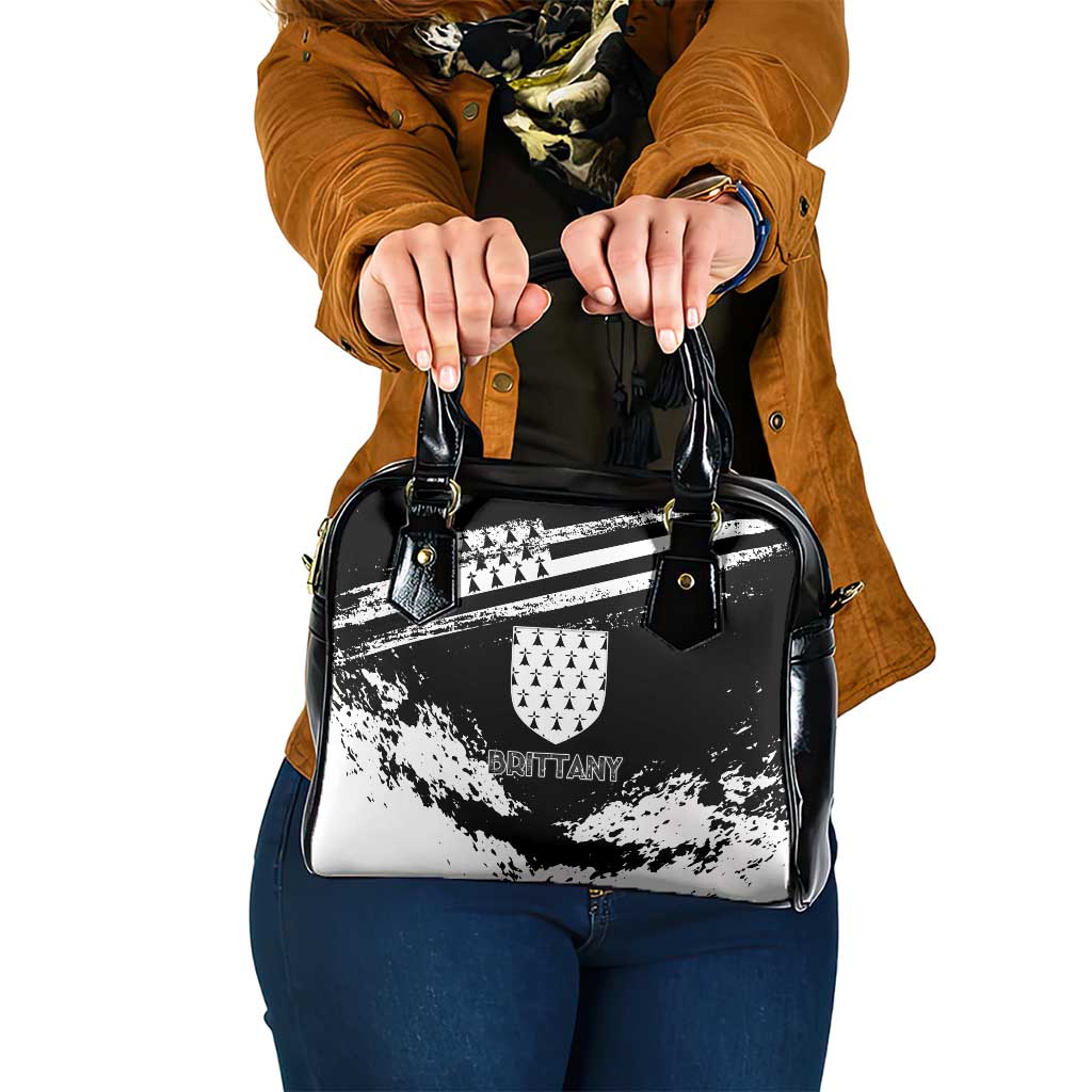Brittany Shoulder Handbag Coat Of Arms With Triskelion - Grunge Style LT15