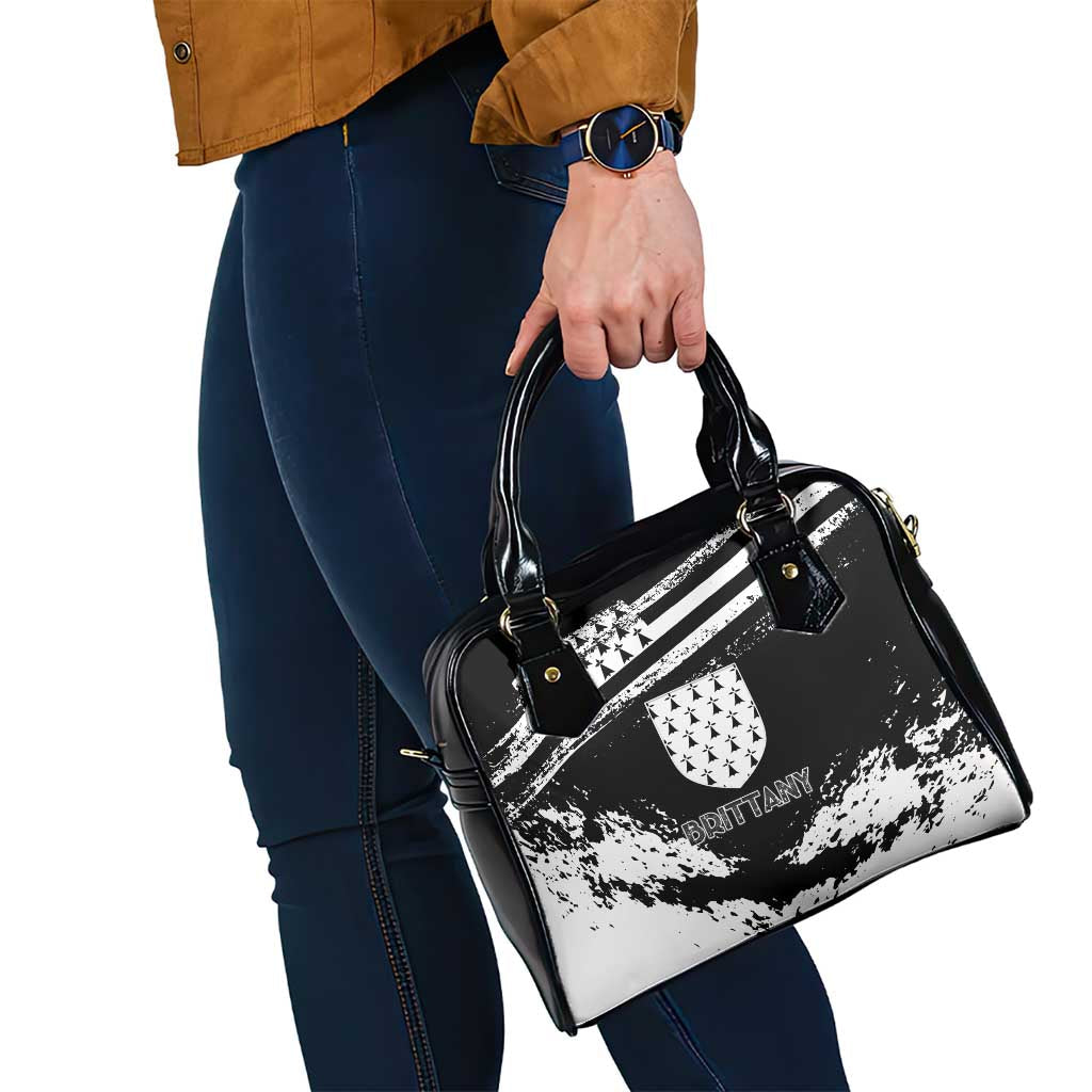 Brittany Shoulder Handbag Coat Of Arms With Triskelion - Grunge Style LT15