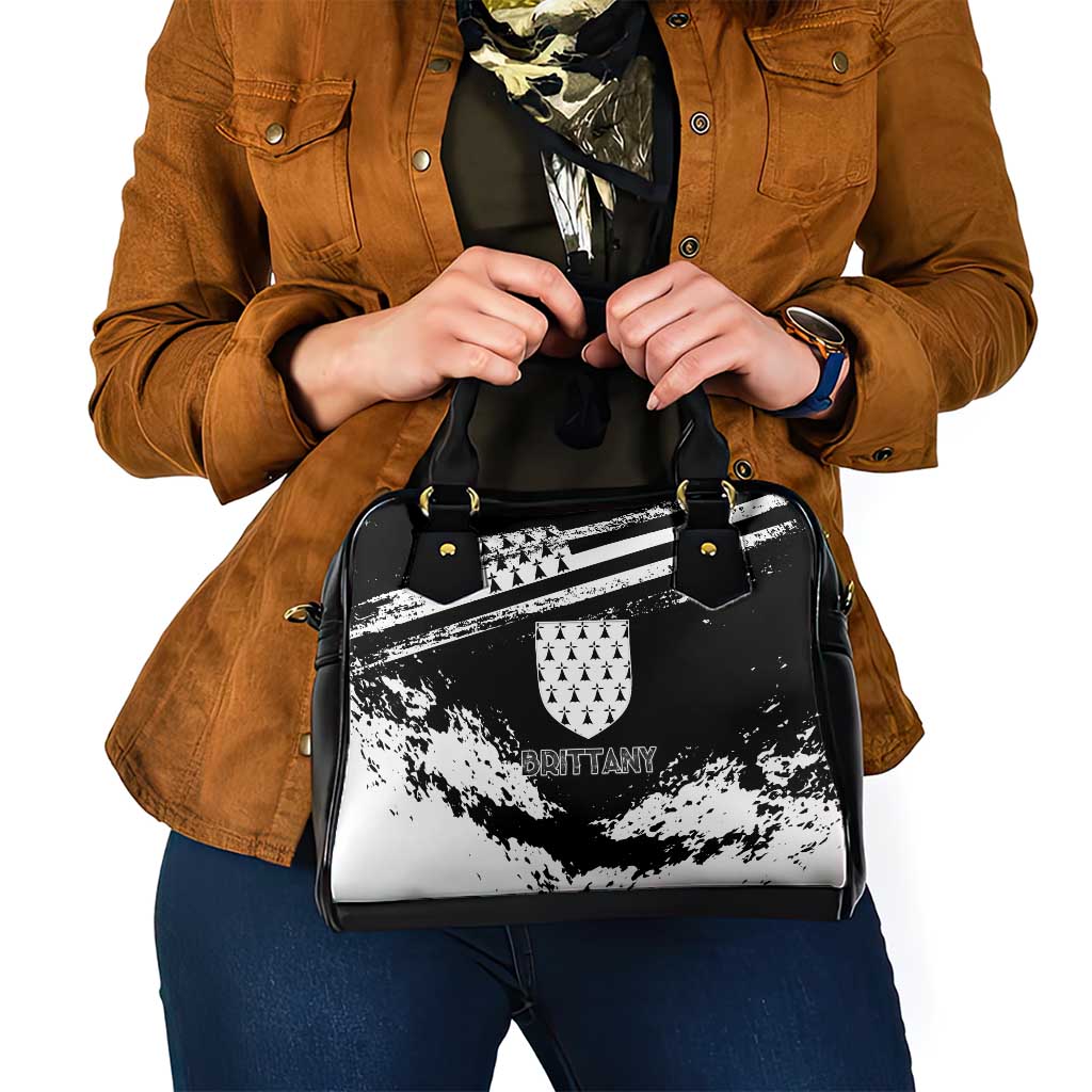 Brittany Shoulder Handbag Coat Of Arms With Triskelion - Grunge Style LT15