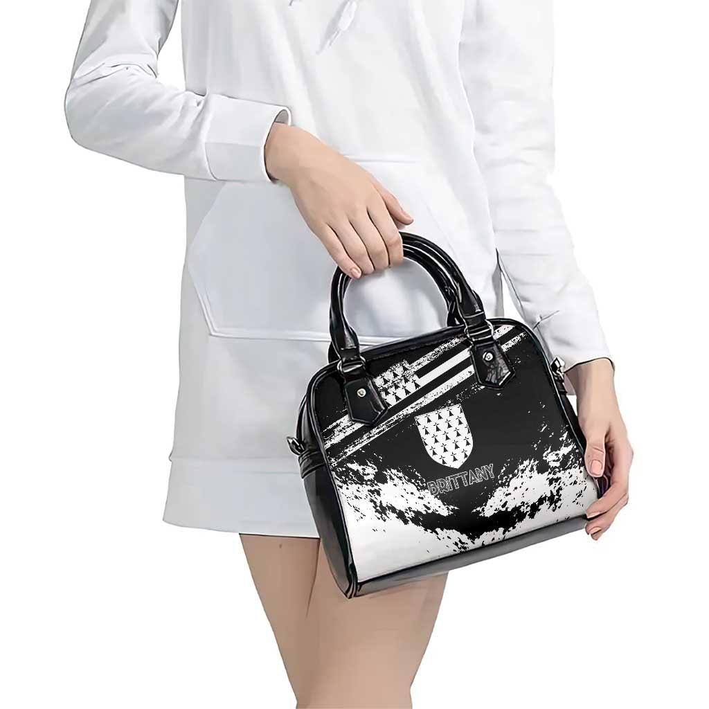 Brittany Shoulder Handbag Coat Of Arms With Triskelion - Grunge Style LT15
