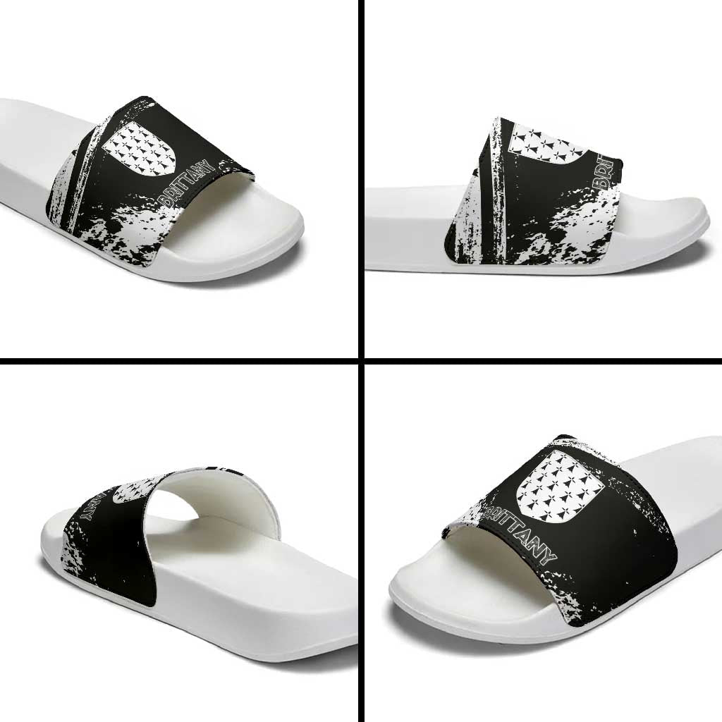 Brittany Slide Sandals Coat Of Arms With Triskelion - Grunge Style LT15