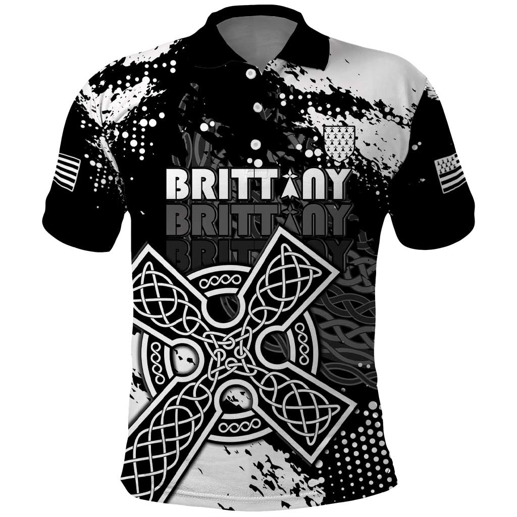 Personalized Brittany Celtic Cross Polo Shirt With Celtic Knotwork LT15