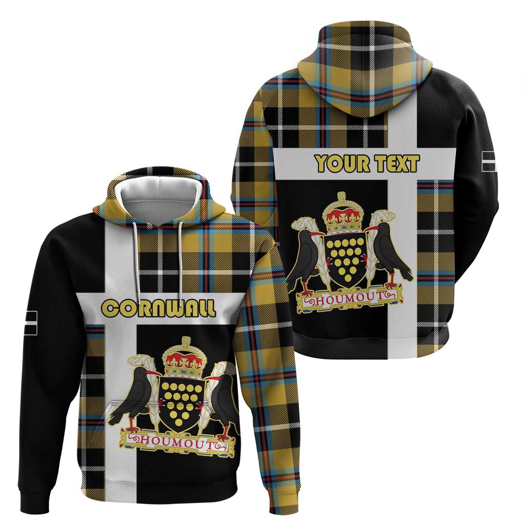 Personalized Cornwall Hoodie Coat Of Arms - Cornish Tartan LT15