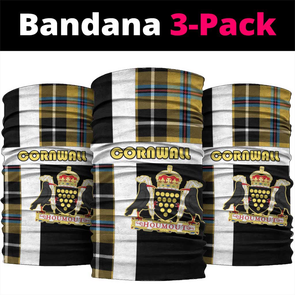 Cornwall Neck Gaiter Coat Of Arms - Cornish Tartan LT15
