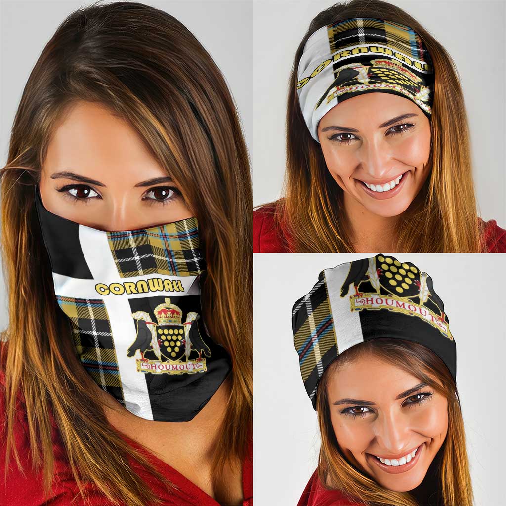 Cornwall Neck Gaiter Coat Of Arms - Cornish Tartan LT15