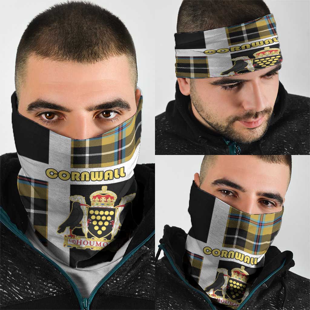 Cornwall Neck Gaiter Coat Of Arms - Cornish Tartan LT15