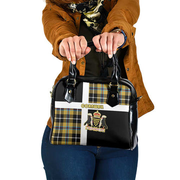 Cornwall Shoulder Handbag Coat Of Arms - Cornish Tartan LT15