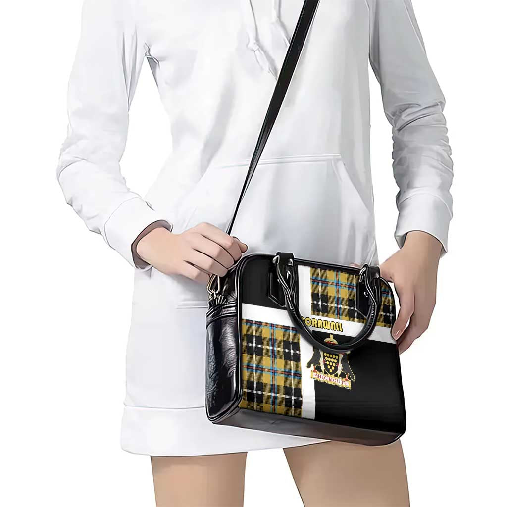 Cornwall Shoulder Handbag Coat Of Arms - Cornish Tartan LT15