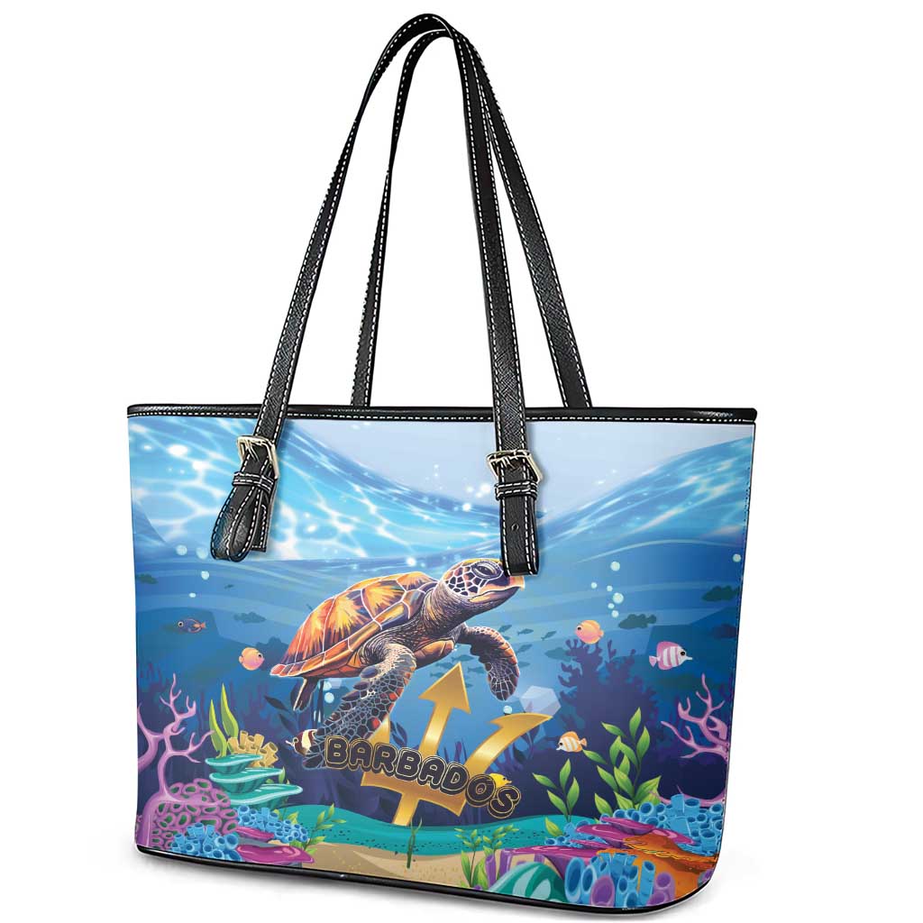 Barbados Sea Turtle Leather Tote Bag Ocean Style LT15