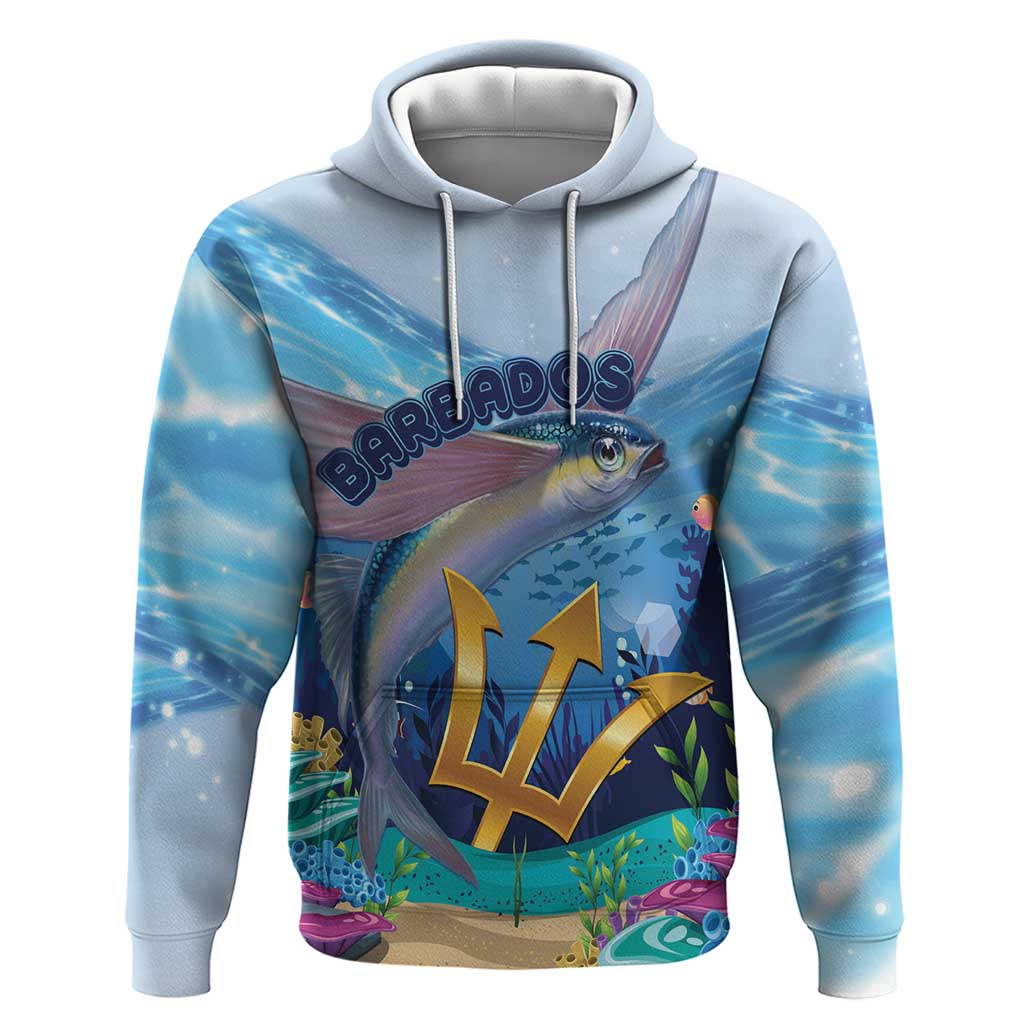 Personalised Barbados Flying Fish Hoodie Ocean Style LT15