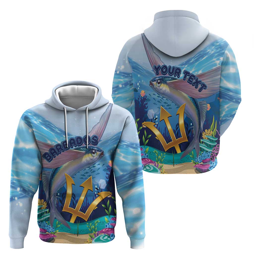 Personalised Barbados Flying Fish Hoodie Ocean Style LT15