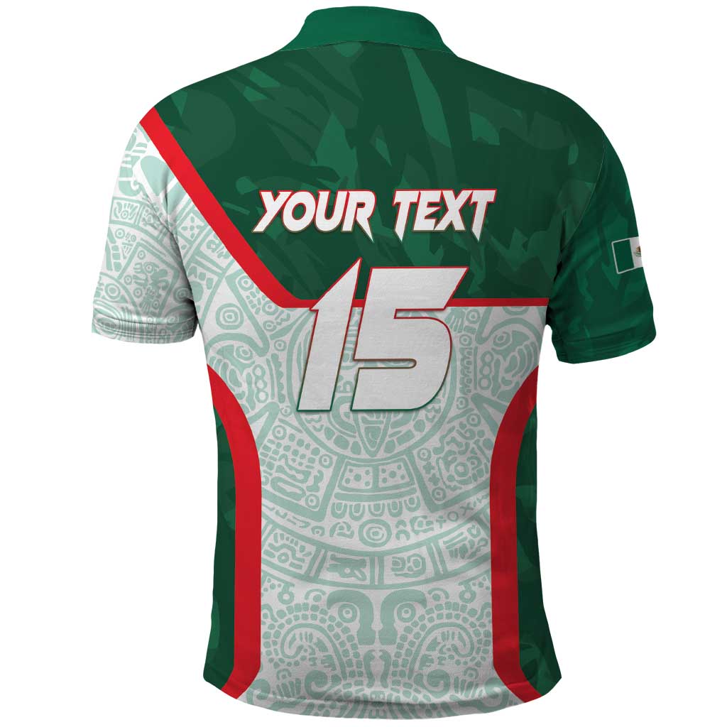 Custom Mexico Football Polo Shirt Aztec Pattern LT15