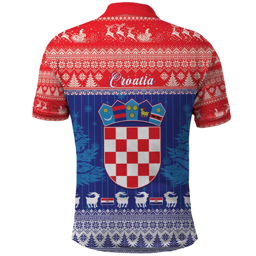 Croatia Christmas Polo Shirt Coat Of Arms Sretan Bozic LT15