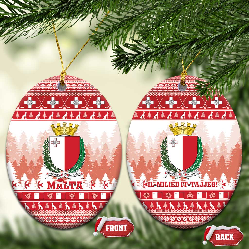 Malta Christmas Ceramic Ornament Coat Of Arms il-Milied it-Tajjeb LT15