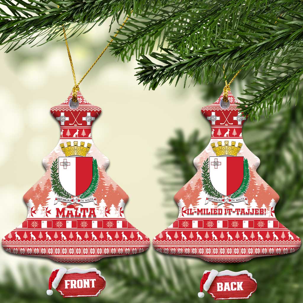 Malta Christmas Ceramic Ornament Coat Of Arms il-Milied it-Tajjeb LT15