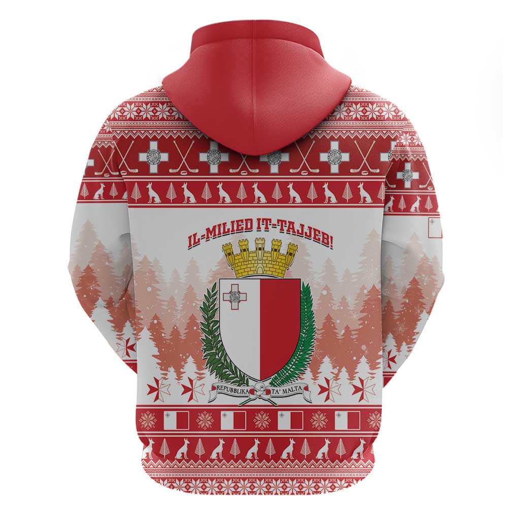 Malta Christmas Hoodie Coat Of Arms il-Milied it-Tajjeb LT15