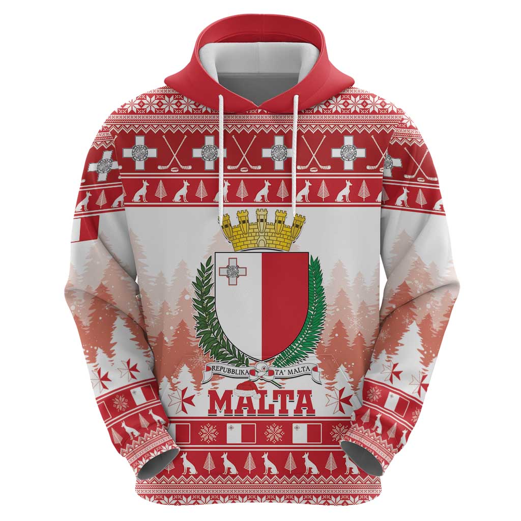 Malta Christmas Hoodie Coat Of Arms il-Milied it-Tajjeb LT15