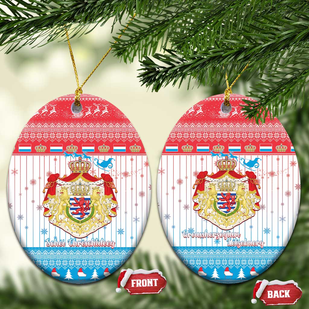 Luxembourg Christmas Ceramic Ornament Coat Of Arms Schei Chreschtdeeg LT15